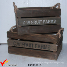 O vintage do estilo da exploração agrícola recicl a caixa de madeira do fruto